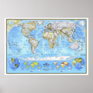 Poster "O Mundo: MAPA Física 1994 ...