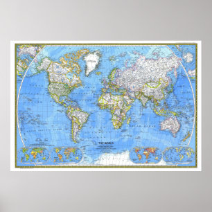 Poster "O Mundo: MAPA PORMENORIZADO DE 1981 ...