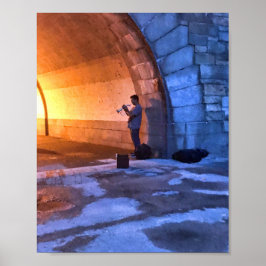 Poster O músico no Riverside Park Summer na NYC