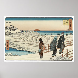 Póster O nascer do sol no dia dos novos anos, Hiroshige