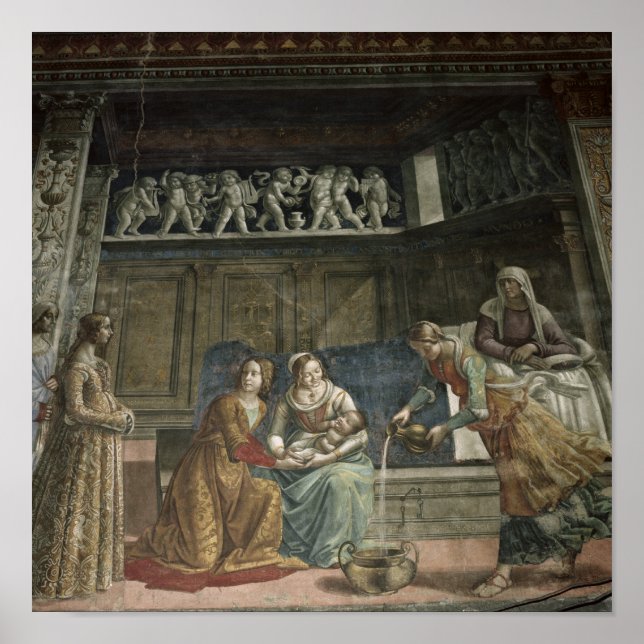 Póster O Nascimento da Virgem, 1485-90 (Frente)