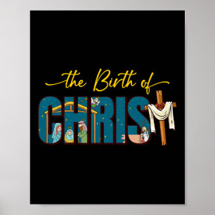 Poster O Nascimento Do Cristo Cruzando O Natal Religioso 