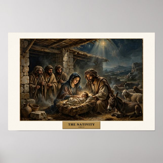 Poster O Nascimento — Estilo Da Vinci (Frente)