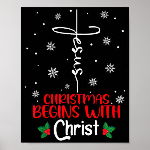 Poster O Natal Começa Com Cristo Religioso Natal X
