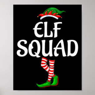 Poster O Natal do Grupo de Combinação da Família Elf Squa