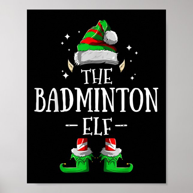 Poster O Natal do Grupo Familiar de Elfos de Badminton (Frente)