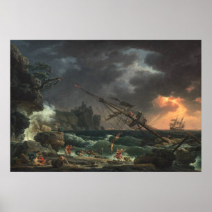 Poster O naufrágio - Claude-Joseph Vernet Fine Art