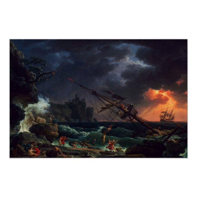 Póster O naufrágio de Claude Joseph Vernet (Frente)