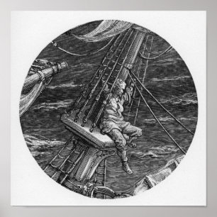 Póster O navegador no alto no tombadilho do navio