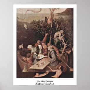Póster O navio dos tolos. Por Hieronymus Bosch