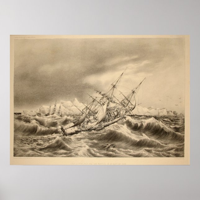 Póster O Navio Tocado por Tempestade (Frente)
