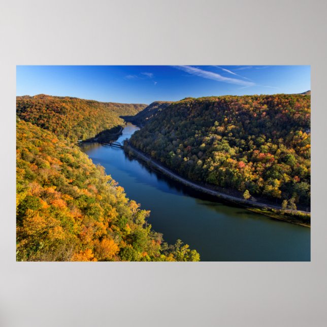 Póster O New River Gorge em Hawks Nest State Park (Frente)