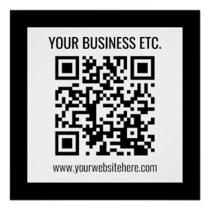 Póster O Nome da Sua Empresa & Código QR Editável