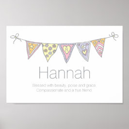 Póster O nome das garotas Hannah e o significado de poste