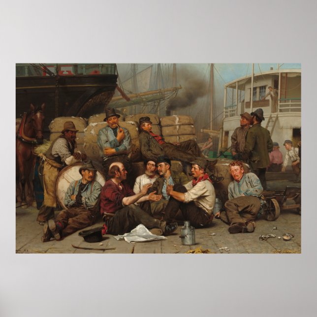 Poster O Noon do Longshoremen de John George Brown (Frente)
