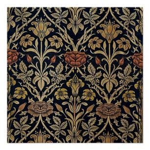 Póster O nouveau da arte, teste padrão da época do Bell