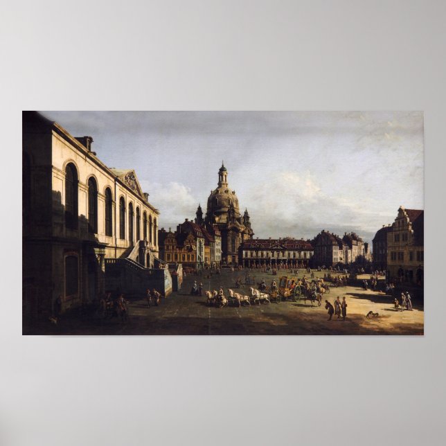 Poster O novo mercado em Dresden - Canaletto - Bellotto (Frente)