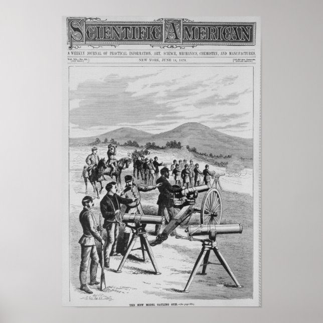 Póster O novo modelo Gatling Gun (Frente)