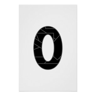 Póster O número zero (0) a preto