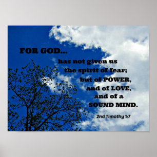 Póster ò O 1:7 de Timothy para o deus não nos deu….