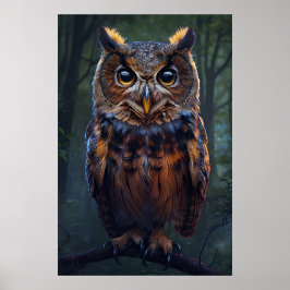 Poster O Observador na Floresta - Coruja Retrait Wall Art