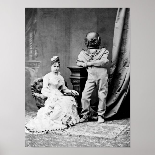 Poster O Oceano Imperador e Mergulhador do Mar Profundo - (Frente)