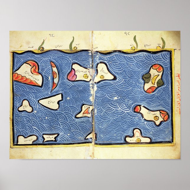 Póster O Oceano Índico, de um atlas (Frente)