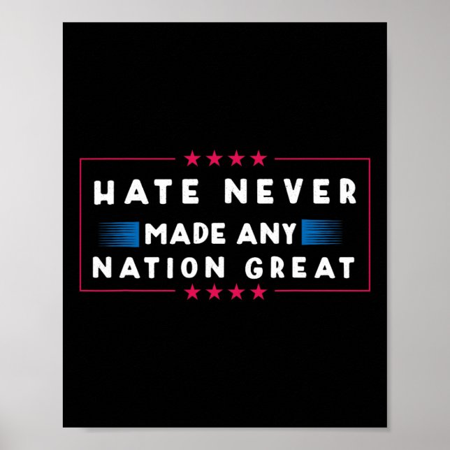 Poster O Odio Nunca Fez Nenhum Excelente Nação (Frente)