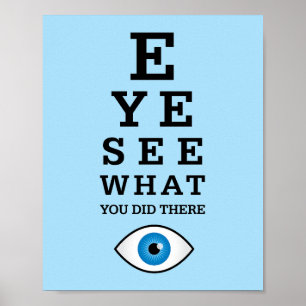 Poster O olho engraçado da chalaça da optometria vê