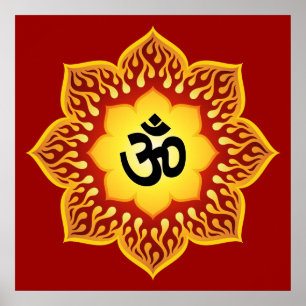 Póster O OM espiritual projeta