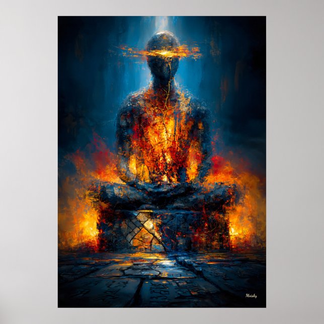 Poster O Oráculo Sem Rosto Expressionista Monumental (Frente)