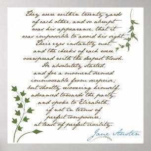 Póster O orgulho de Jane Austen & as citações #1 do