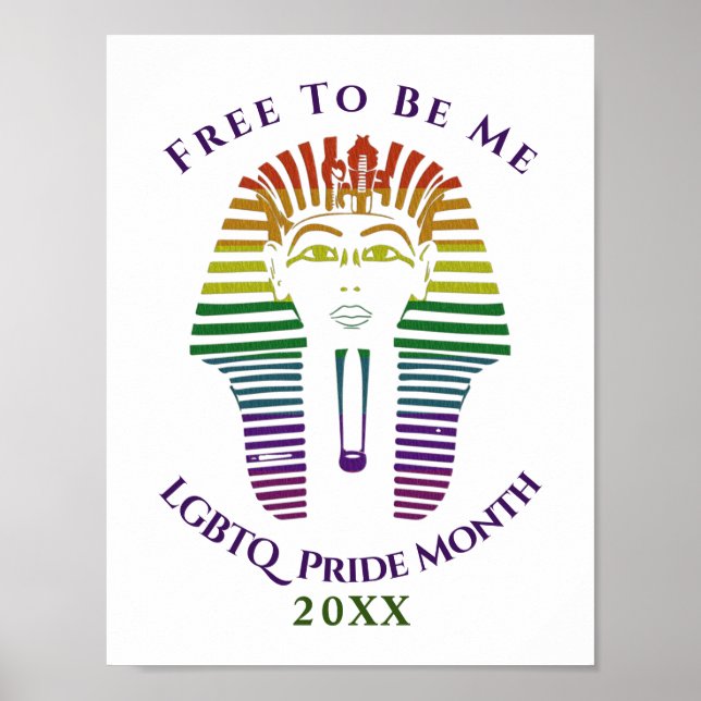 Poster O Orgulho LGBTQ Gay Rainbow Mês Livre Para Ser Eu (Frente)