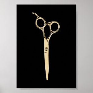 Poster O ouro moderno Scissor o barbeiro do cabeleireiro