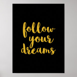 Poster O ouro segue sua arte das citações dos sonhos