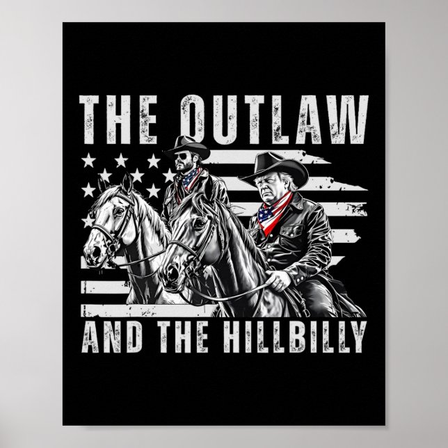 Poster O Outlaw E O Hillbilly Trump Jd Vance Us Fla (Frente)