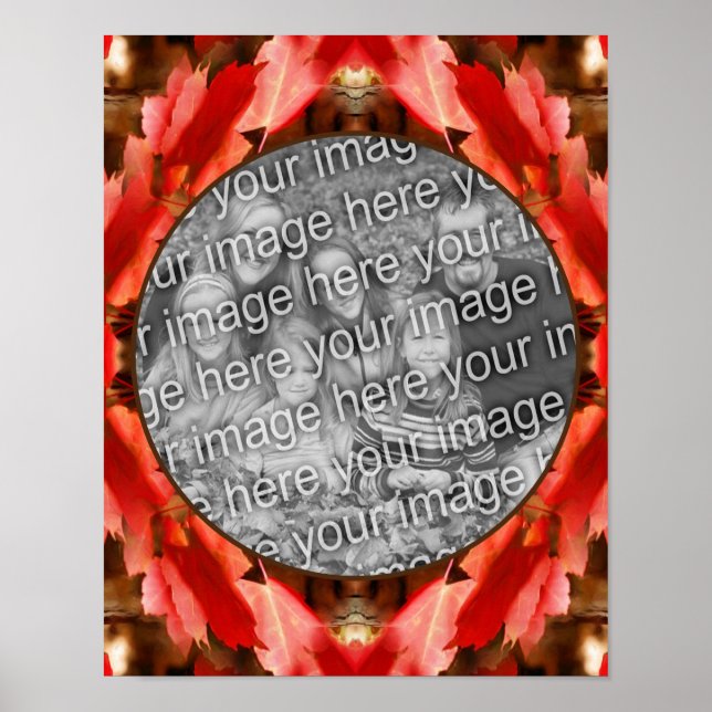 Poster O outono vermelho deixa o quadro natural adicionar (Frente)