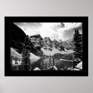 Póster O outro lago moraine (preto & branco)