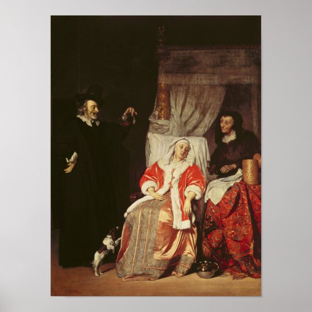 Póster O paciente e o médico, 1660 (Frente)
