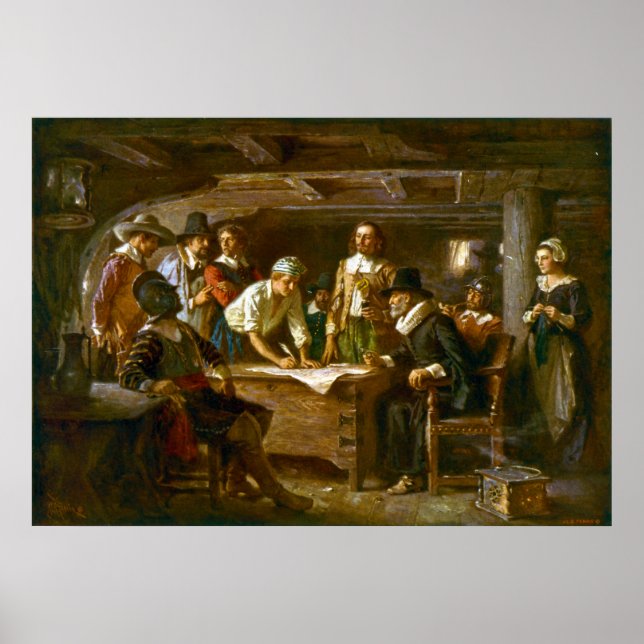 Poster O Pacto Mayflower, 1620, Ferris (Frente)