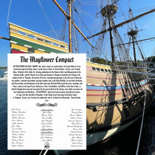 Poster O Pacto Mayflower com Assinaturas