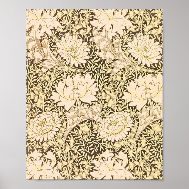 Poster O padrão Chrysanthemum de William Morris (Frente)