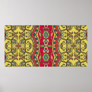 Poster O padrão decorativo desenhado pela mão é perfeito.