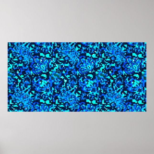 Poster O padrão perfeito de Denim. Denim fundo floral. B (Frente)