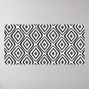 Poster O padrão perfeito desenhado à mão é preto e br