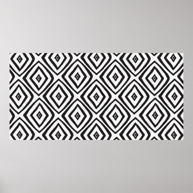 Poster O padrão perfeito desenhado à mão é preto e branco (Frente)