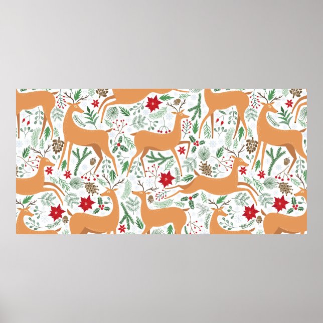 Poster O padrão perfeito dos veados de inverno. ba de Nat (Frente)