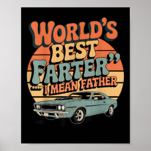 Poster O Pai de Carro Retro Engraçado é o melhor mais que