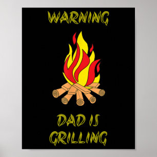 Poster O Pai Engraçado É Presente Para O Churrasco De Dia