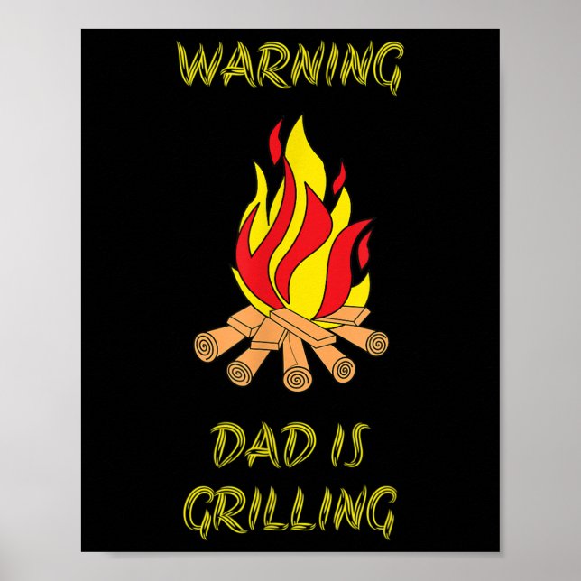 Poster O Pai Engraçado É Presente Para O Churrasco De Dia (Frente)